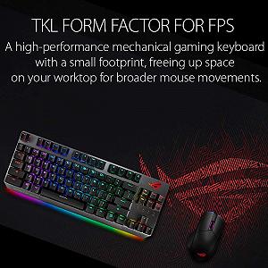Ігрова клавіатура ASUS ROG Strix Scope TKL / Механічна / Cherry MX Brown Switch / RGB підсвітка / UKR / Black synthetic.ua - Фото 1