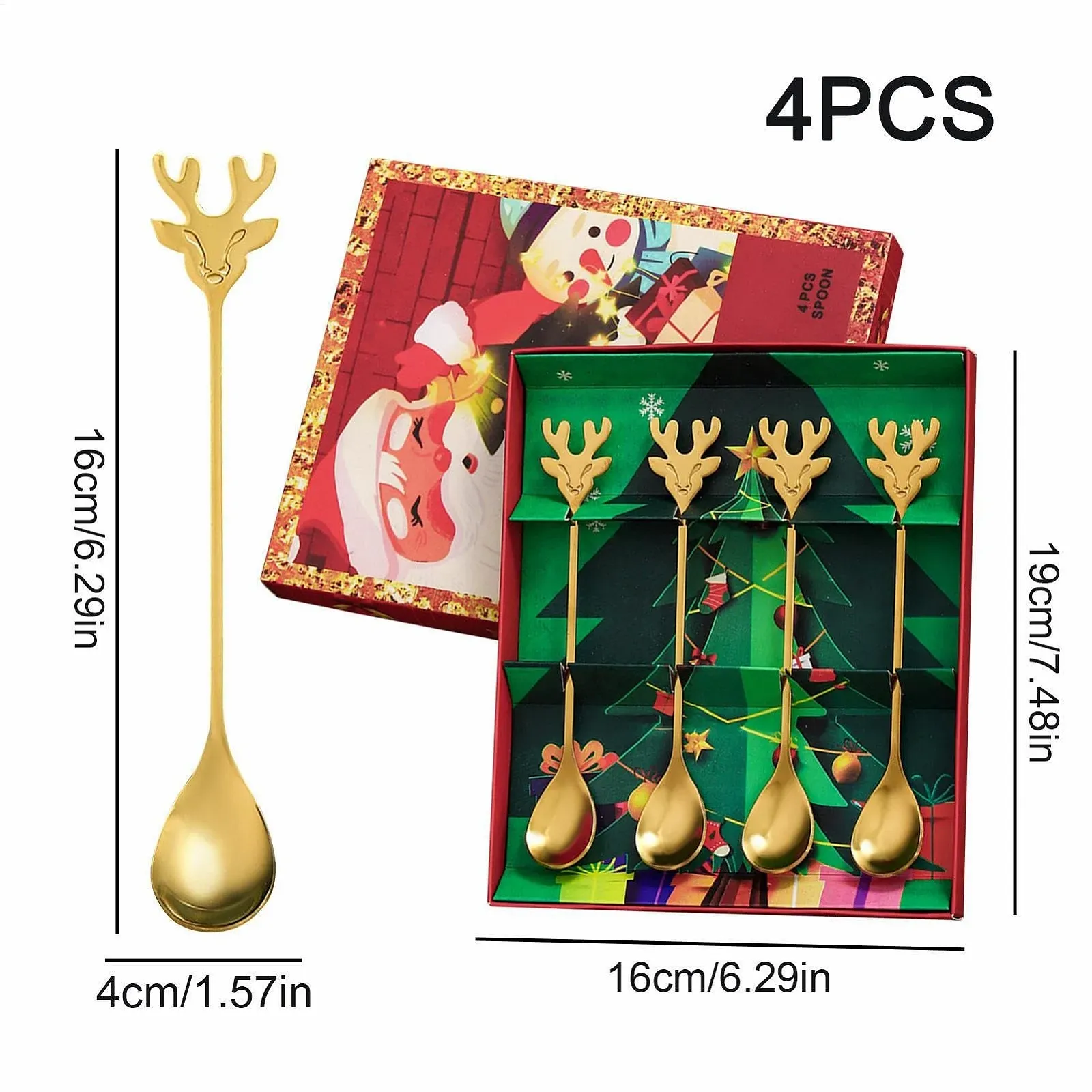 Ложка чайна Kleine Teelöffel, 4 шт. Новорічна з нержавіючої сталі, фото №5 Ложка чайна Kleine Teelöffel, 4 шт. Новорічна з нержавіючої сталі, фото №5