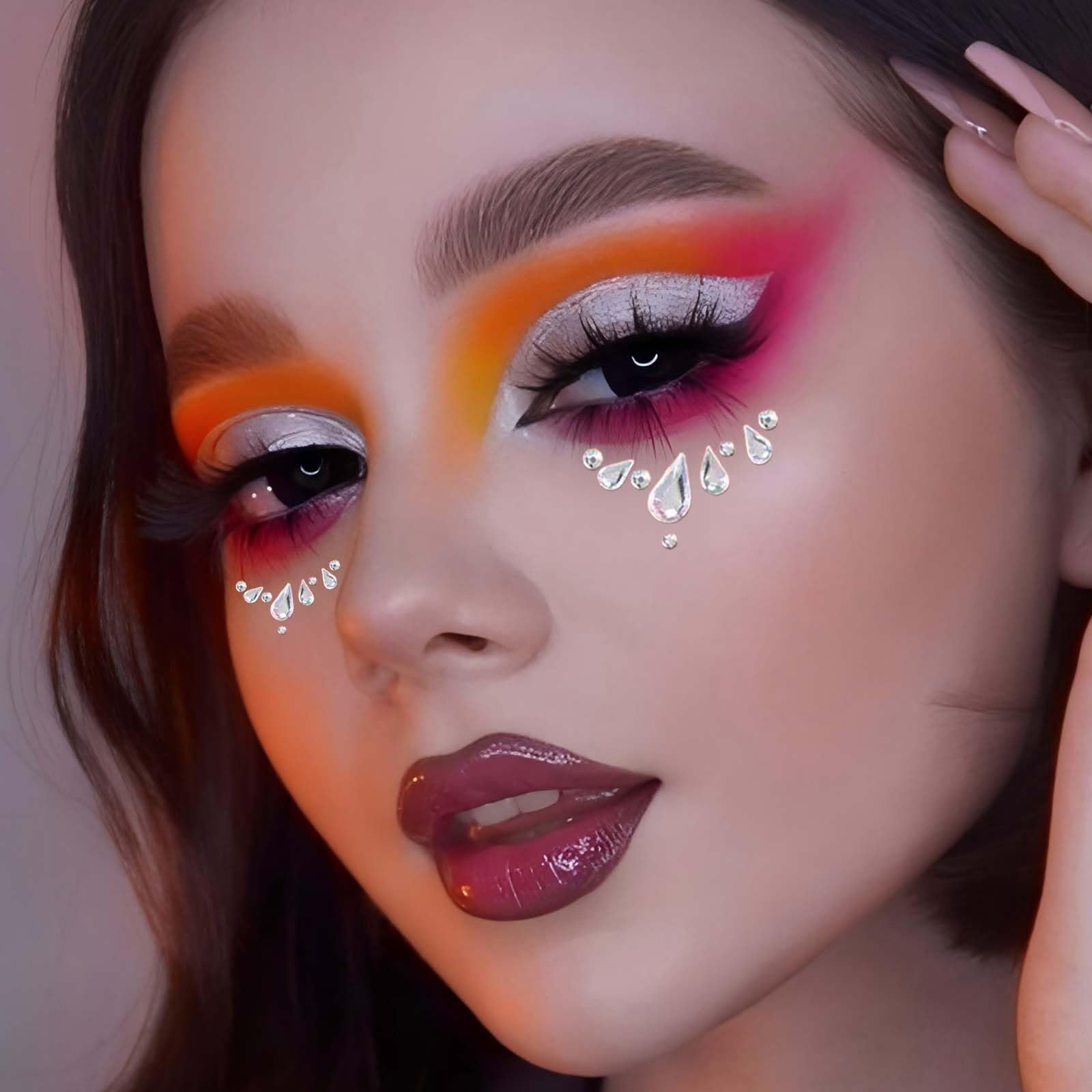 Самоклеящиеся блестящие камни Прозрачные поляризованные стразы для лица и ногтей Блестящие наклейки, фото №5