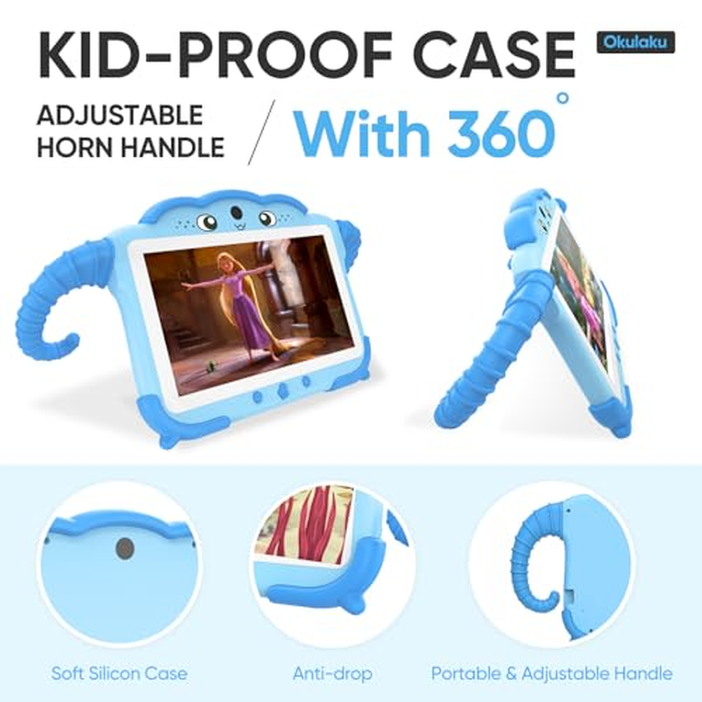 Планшет 7" HD Okulaku ZIDS701 2/32Gb 4 ядра Android 12 3500 mAh Бело - Голубой, фото №3