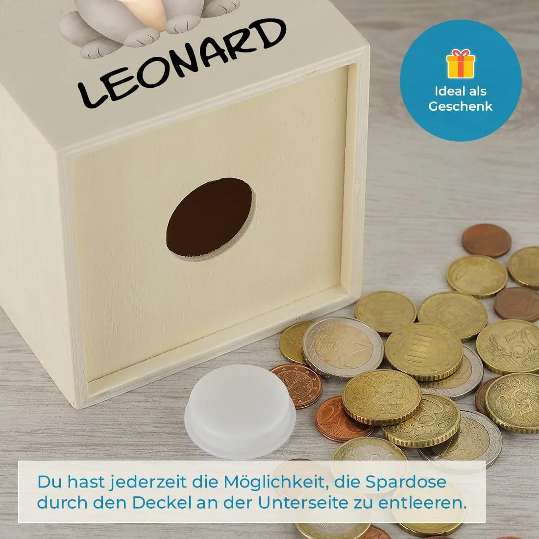 Скарбничка Дерев'яна з персональним іменем та тваринами, фото №8