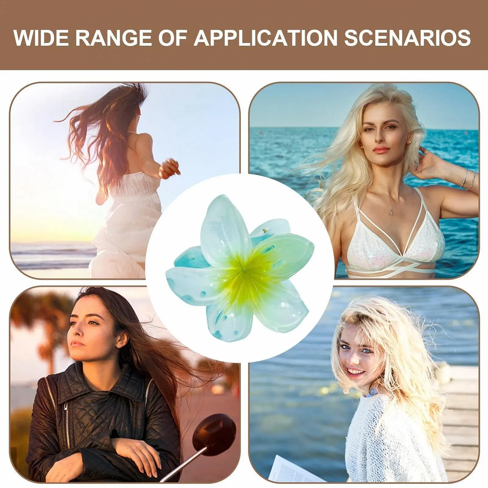 Заколка для волос Клешня Цветок Большой Цветочный Нескользящий Разноцветный, фото №5 Заколка для волос Клешня Цветок Большой Цветочный Нескользящий Разноцветный, фото №5