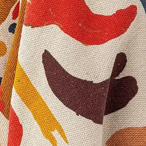 Покрывало Bloomingville Horus Переработанный хлопок L160 x W130 см Оранжевый synthetic.ua - Фото 1