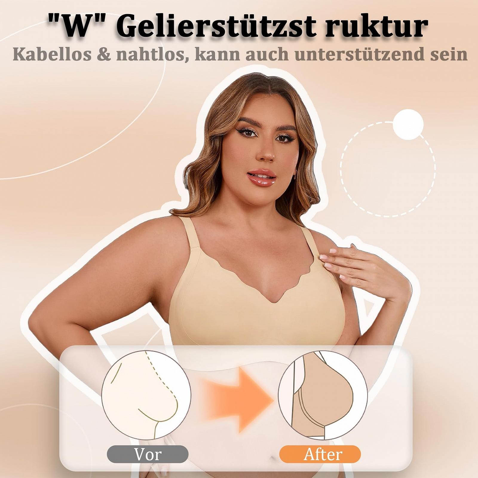 Бюстгальтер без косточек Jelly Bra бесшовный с волнистым V-образным вырезом 3D поддержка Push-Up, фото №3 Бюстгальтер без косточек Jelly Bra бесшовный с волнистым V-образным вырезом 3D поддержка Push-Up, фото №3