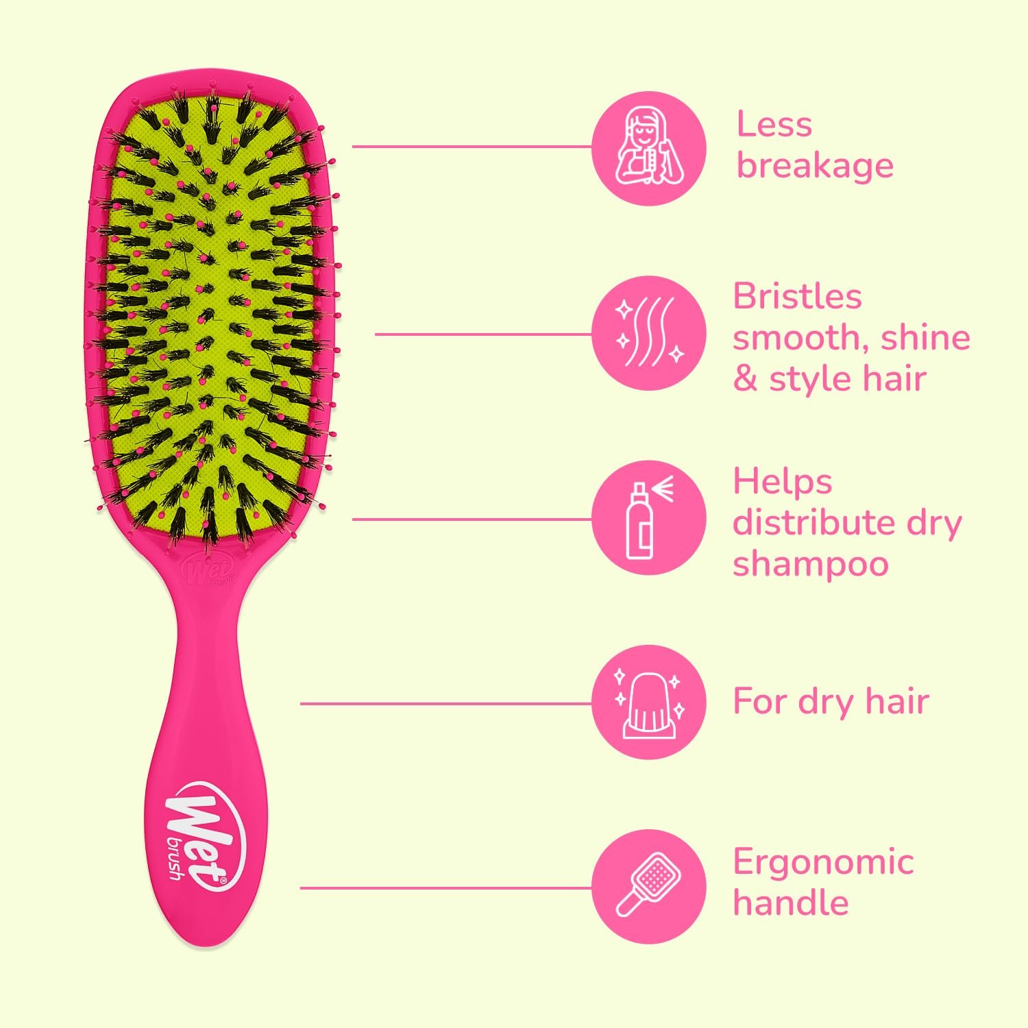 Щітка для волосся Wet Brush Shine Enhancer рожева, фото №4