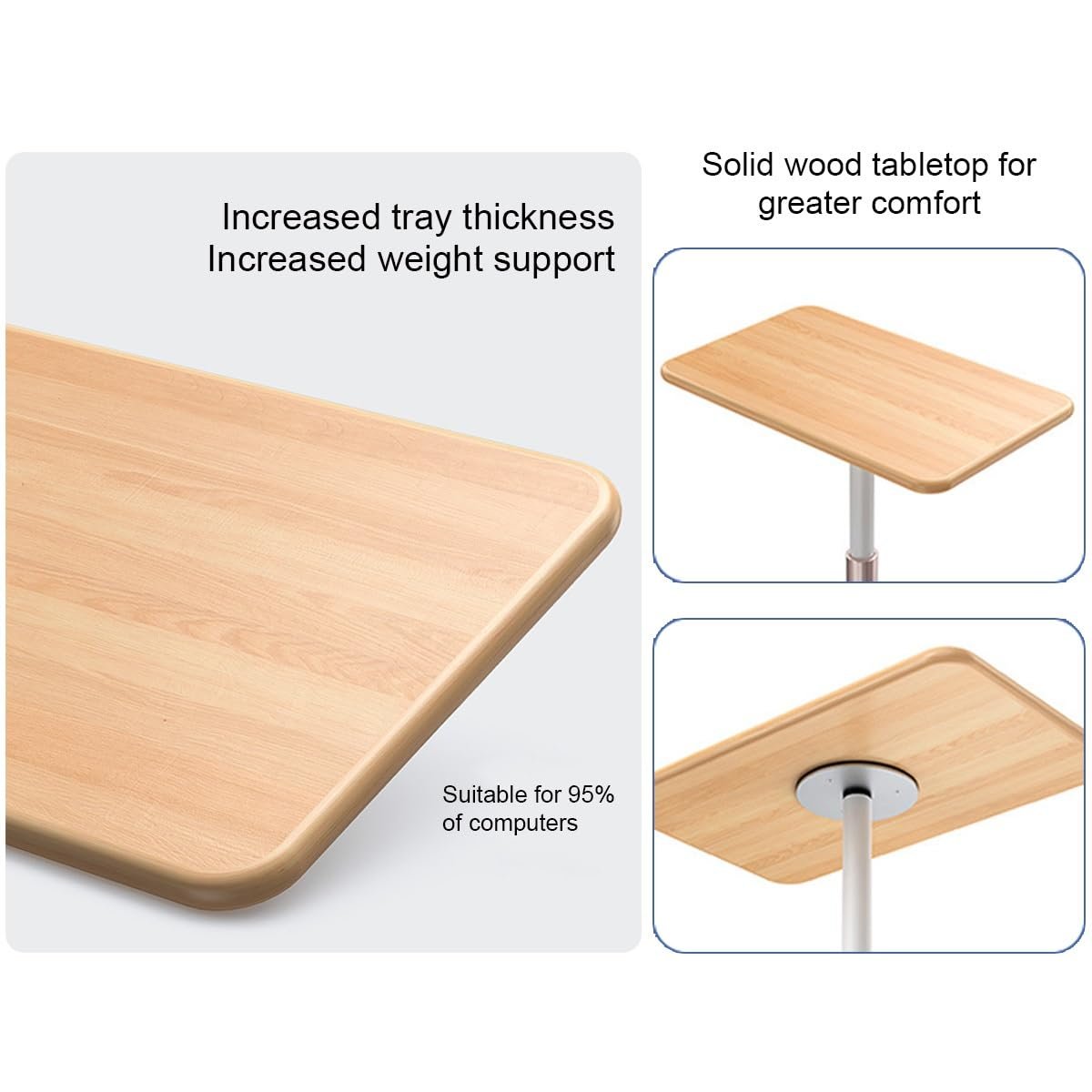 Підлогова Стійка для Проєктора Ноутбука Регульована Висота для Сидіння або Стояння в Офісі 70-120 см, фото №5