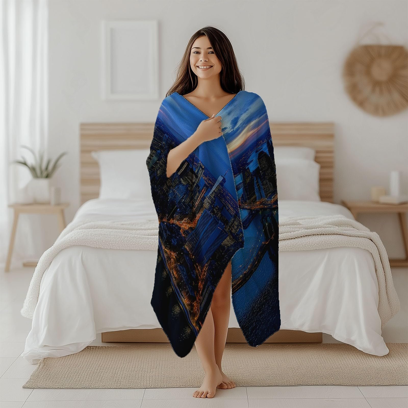 Шерпа Покривало Темно-синій Фліс Пухнасті Ковдри, для Підлітків, фото №5 Шерпа Покривало Темно-синій Фліс Пухнасті Ковдри, для Підлітків, фото №5