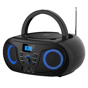 Магнітола CD-програвач Silva Schneider MPC 25.4 USB з FM-радіо, USB для MP3, AUX і роз'ємом для навушників, РК-дисплей, 40 Вт p.m.p.o., живлення від мережі/батареї Чорний synthetic.ua - Фото 1