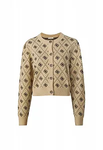 Світшот GUESS Jeans Sarah fn3n Travertine Sand Blac, бежевий, Маленький - Фото 1