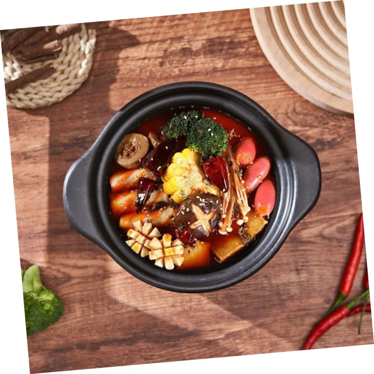 Кастрюля керамическая с крышкой термостойкая с антипригарным покрытием черная, фото №6