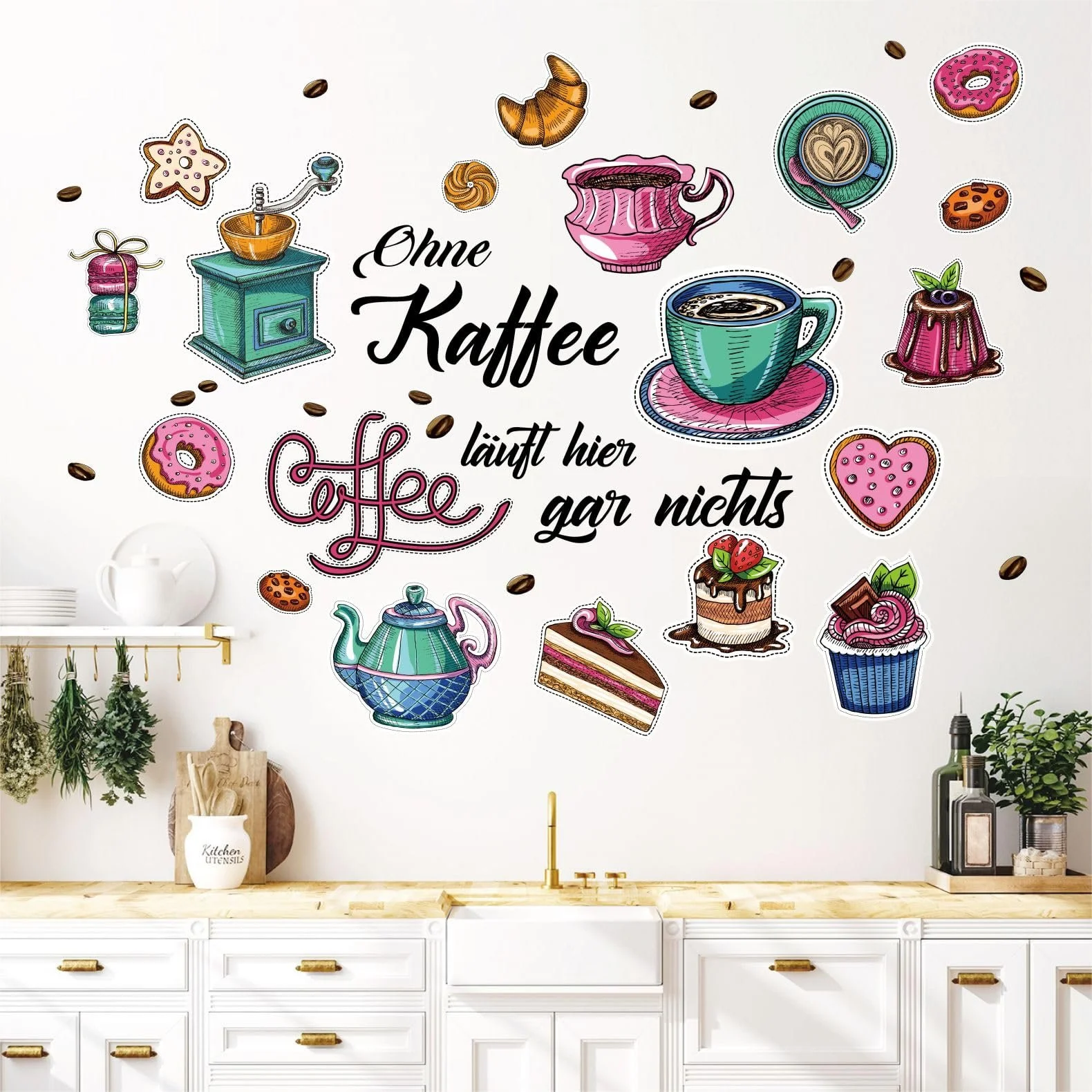 Наклейки на стену Набор 38 шт. Кухня Кофе 70 x 40 см, фото №1