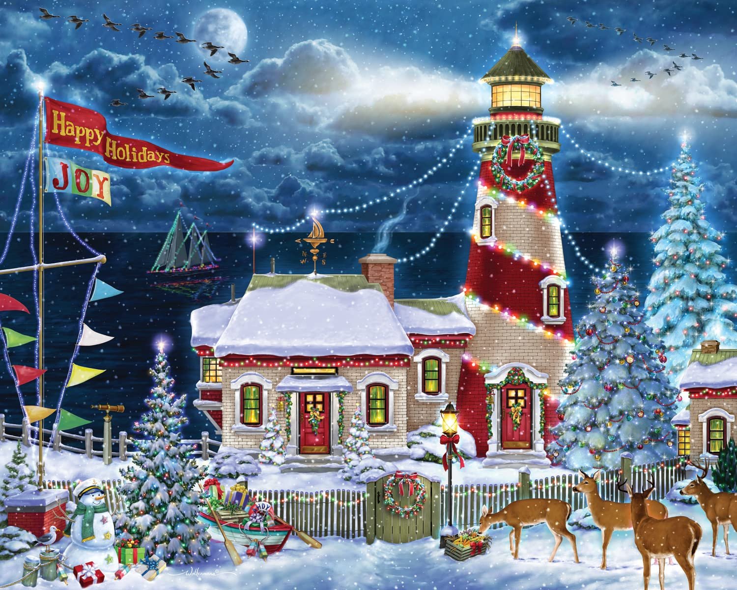 Пазл Vermont Christmas Company Christmas Lighthouse 1000 элементов, фото №1