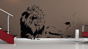 Наклейка на стену No. 127 Lion Africa Tiger Tree 59 x 90 см - Фото 1