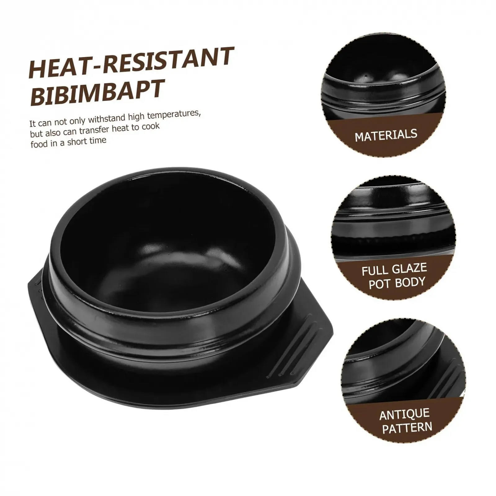 Горшок Ciieeo для бибимбапа керамический с подносом и ложкой 1100 мл термостойкий, фото №8 Горшок Ciieeo для бибимбапа керамический с подносом и ложкой 1100 мл термостойкий, фото №8