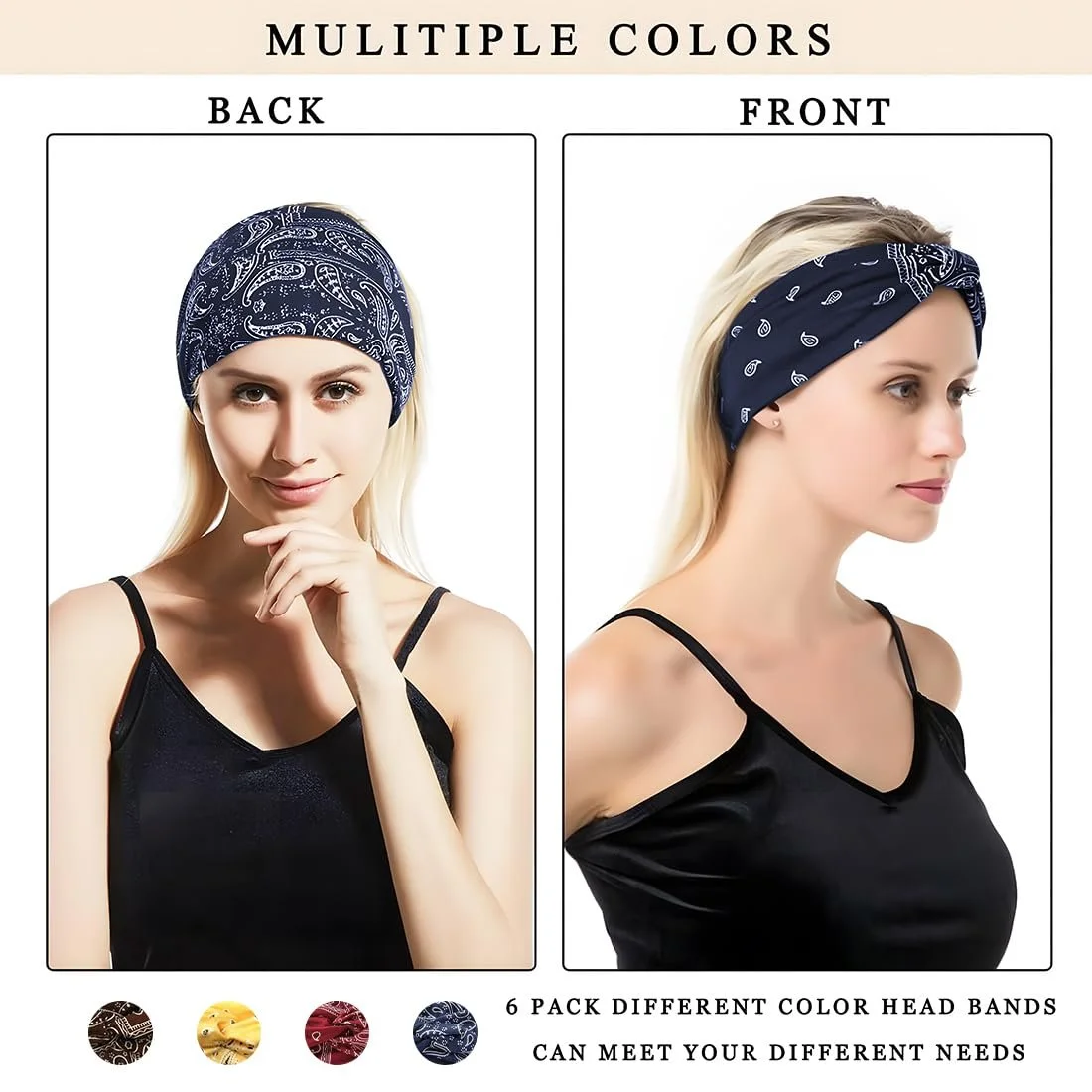 Пов'язка Еластична Широка М'яка 4 шт. Літня Богемна, фото №5