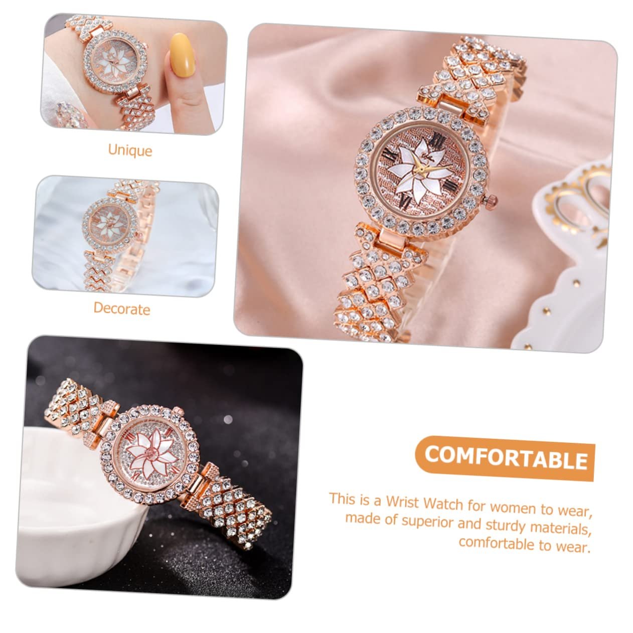 Жіночий наручний годинник Healvian з дизайном зі стразами, кварцовий, фото №4 Жіночий наручний годинник Healvian з дизайном зі стразами, кварцовий, фото №4