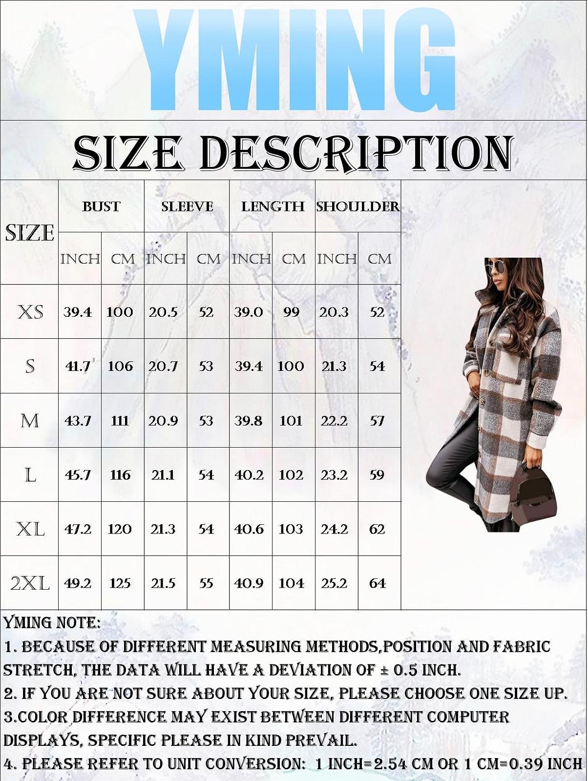 Пиджак Yming Женский Длинный с лацканами Винтажный в клетку с карманами, фото №5