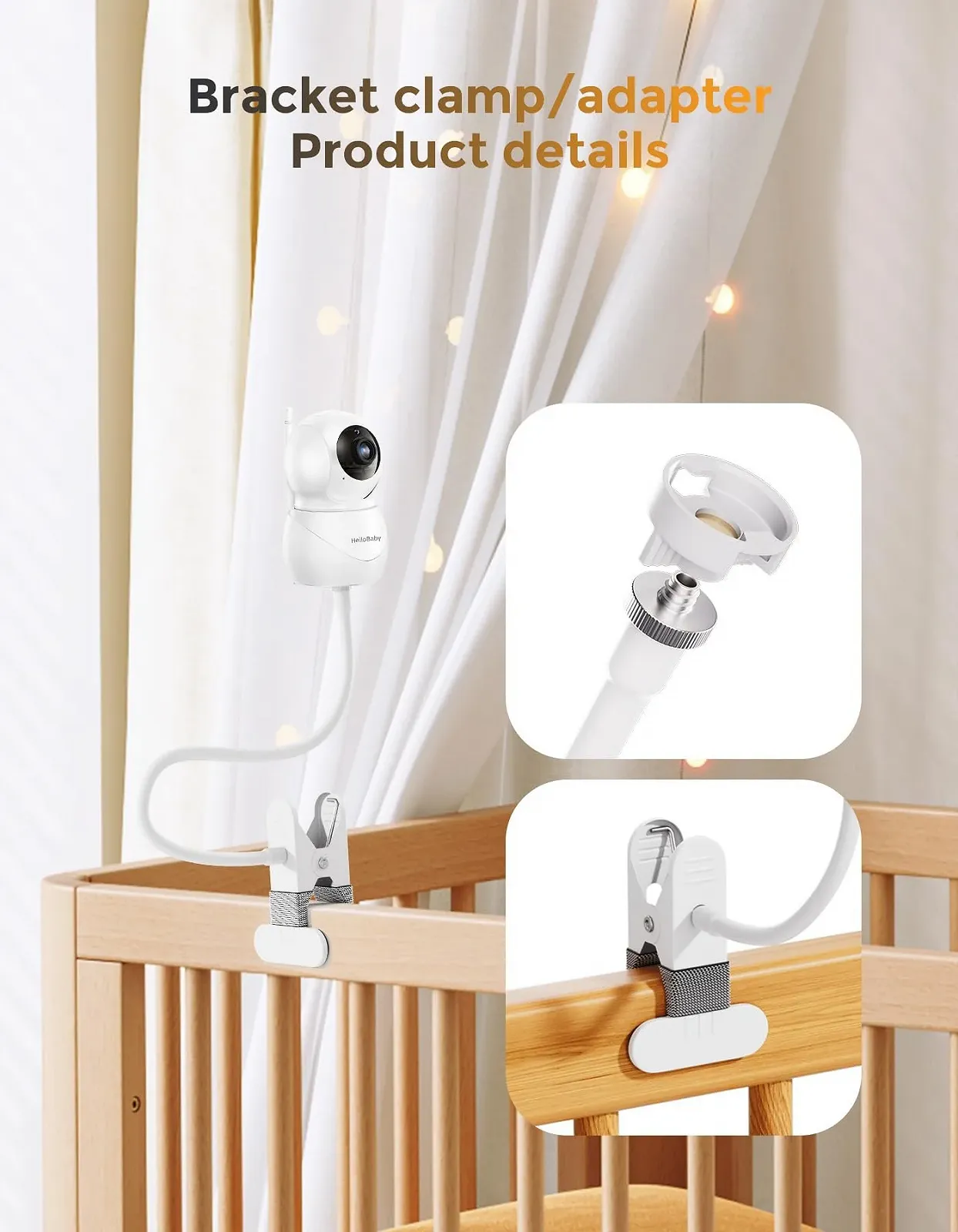 Тримач для відеоняні HelloBaby HB65/HB6339/HB66/HB6550/HB248/HB6558/HB40 Гнучкий 360° 1/4 гвинт, фото №3 Тримач для відеоняні HelloBaby HB65/HB6339/HB66/HB6550/HB248/HB6558/HB40 Гнучкий 360° 1/4 гвинт, фото №3