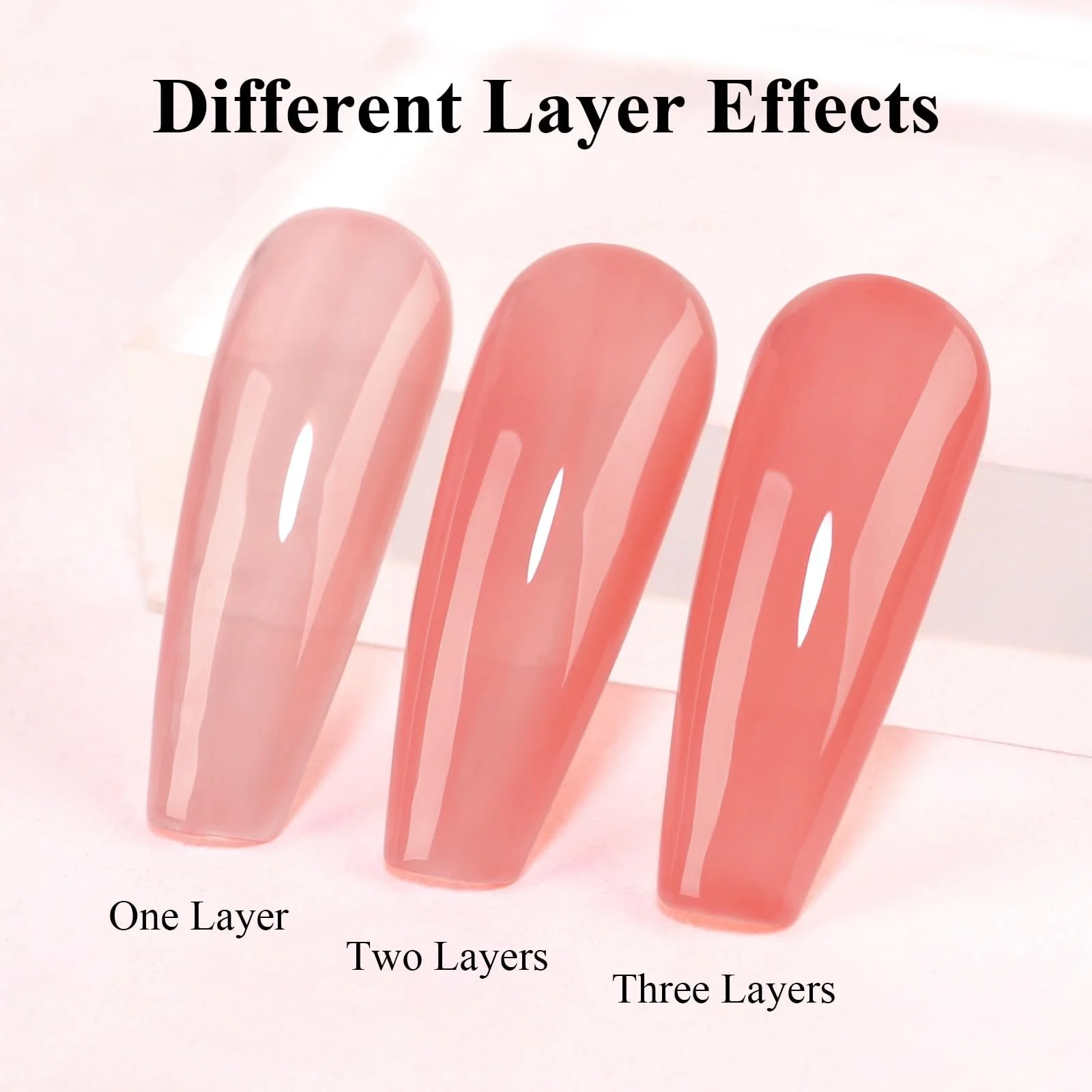 Гель-лак Imtiti Прозрачный Персиковый Румянец 15 мл Желейный Персиково-Розовый Прозрачный УФ LED, фото №4