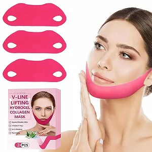 Набор масок для подтяжки V-линии QEQSHQO, для подтяжки двойного подбородка, увлажняющая гиалуроновая маска, маска V-образной формы против морщин, 3 шт - Фото 1