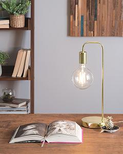 Настільна лампа Beliani Savena Індустріальний стиль Золотиста synthetic.ua - Фото 1