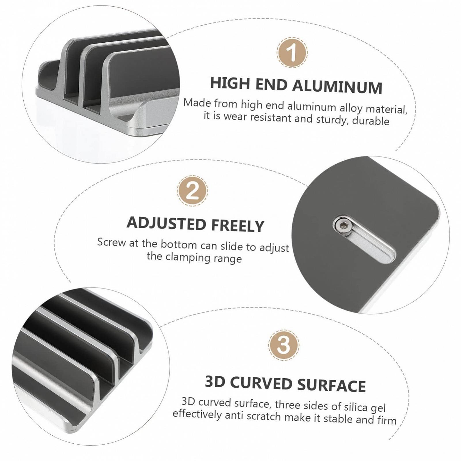 Вертикальна підставка для ноутбука Алюмінієвий сплав Практичний Тримач для столу та офісу Елегантний, фото №8