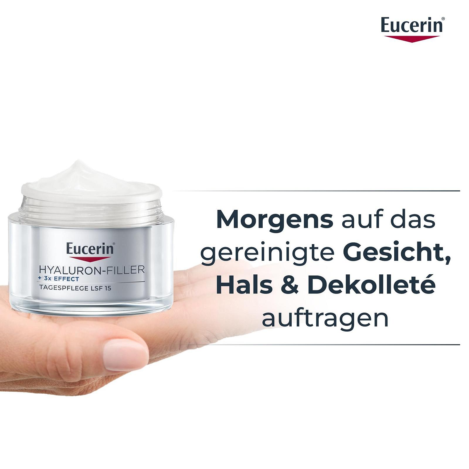 Денний крем Eucerin Hyaluronic Filler + 3x Effect SPF 15 для сухої шкіри 50 мл, фото №8
