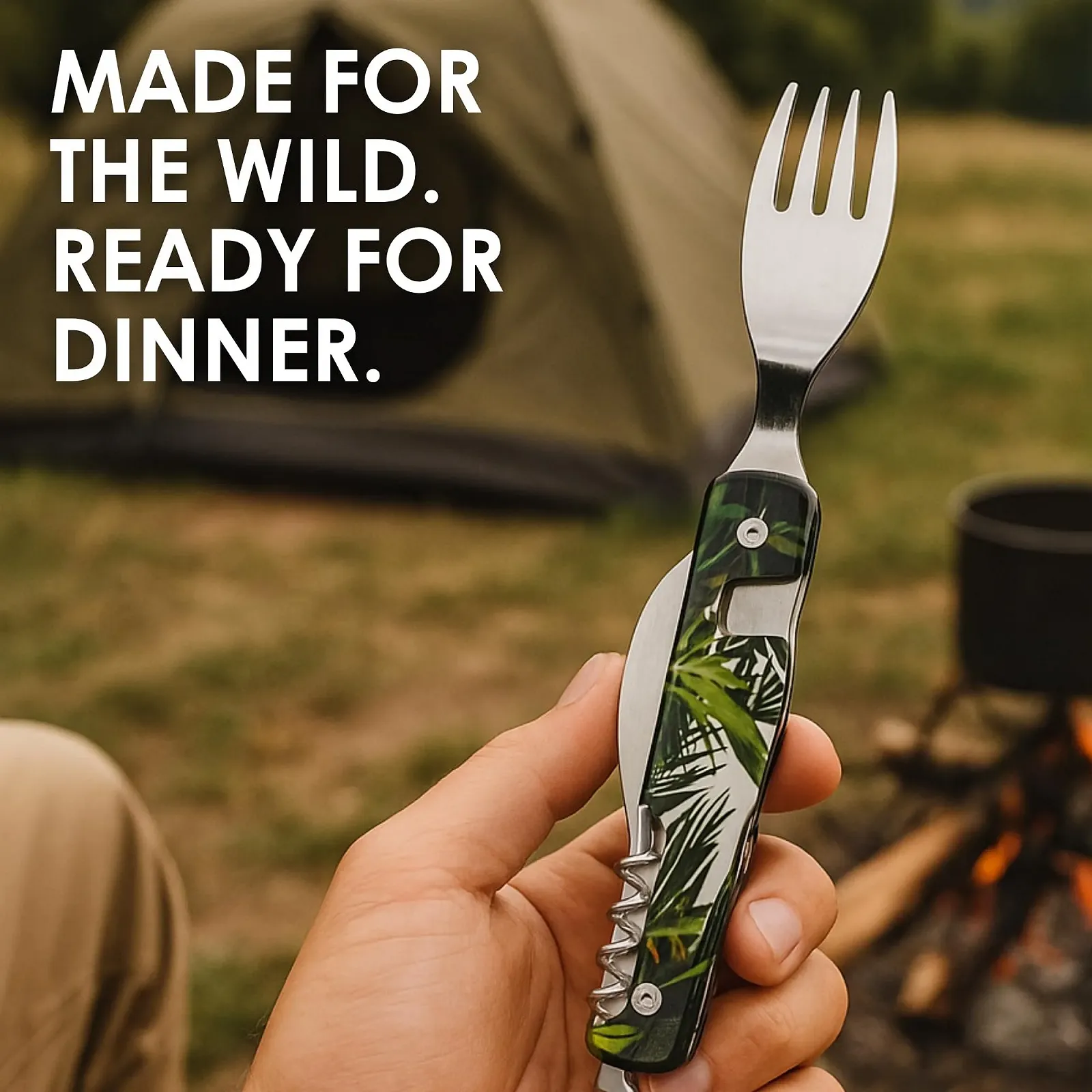 Многофункциональные столовые приборы Akinod 13h25 Алюминий Оранжевый, фото №6