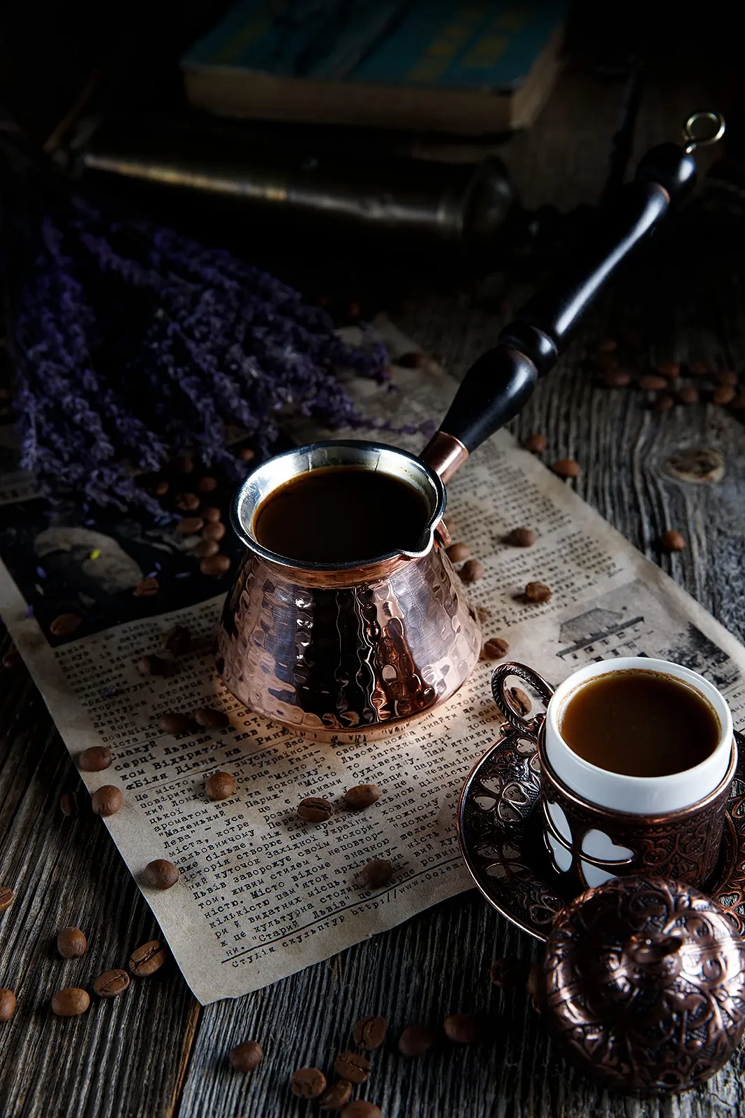 Турка DEMMEX Мідна 1 mm Товста Кована для Турецької Грецької Арабської Кави з Дерев'яною Ручкою, фото №3