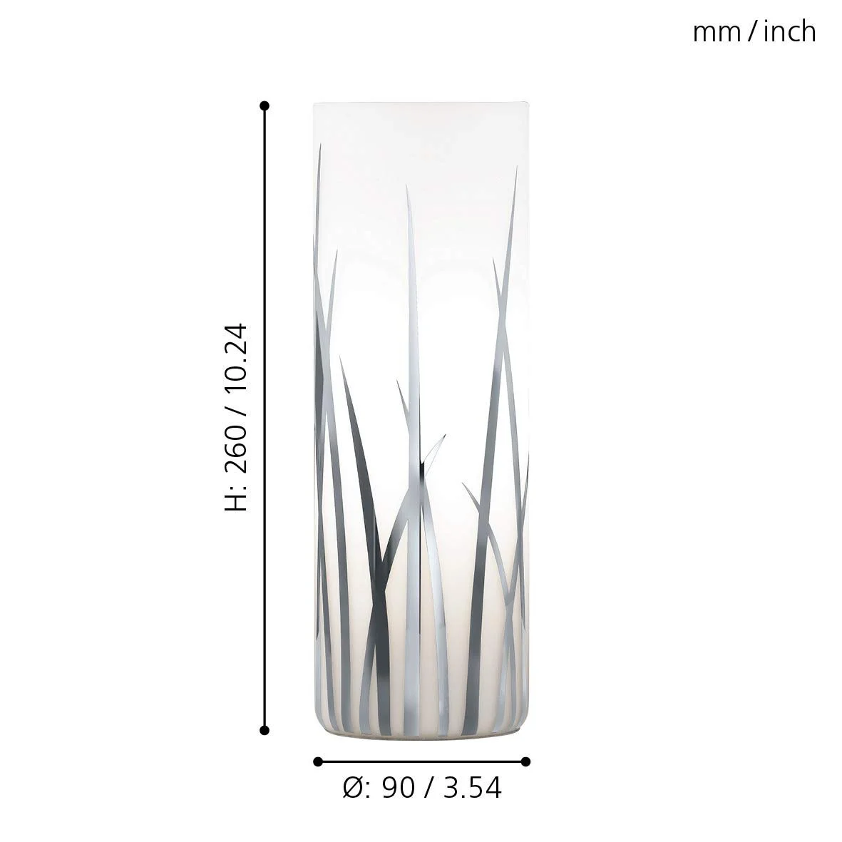 Настільна лампа Eglo Rivato E27 1X60 Вт Скло Білий Хром IP20, фото №5