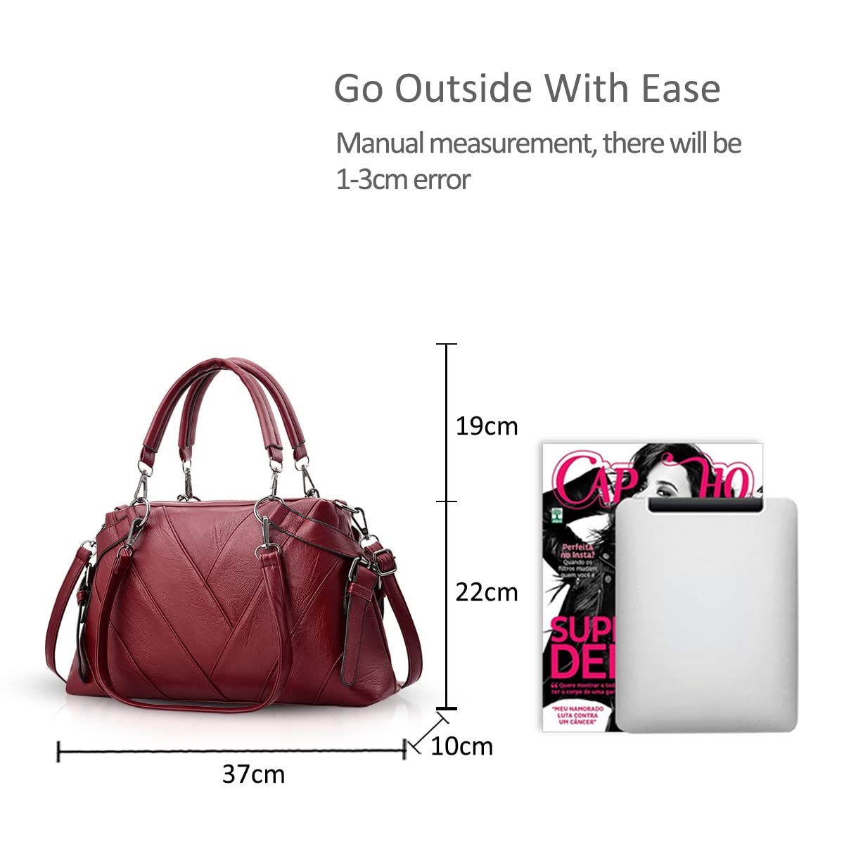 Сумка с ручками NICOLE & DORIS из мягкой искусственной кожи с полосками, фото №5