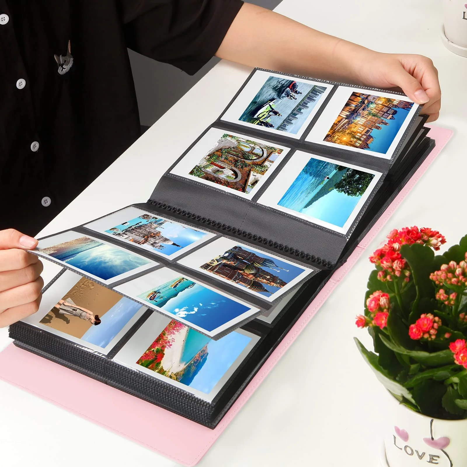 Фотоальбом для Square Polaroid i-Type/600/SX-70, Fujifilm Instax Wide 400/300 на 192 кармана, Розовый, фото №6 Фотоальбом для Square Polaroid i-Type/600/SX-70, Fujifilm Instax Wide 400/300 на 192 кармана, Розовый, фото №6