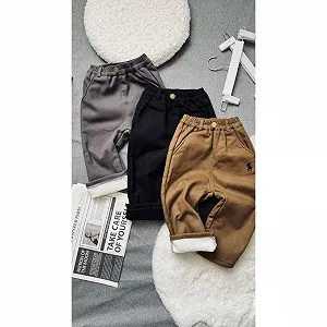 Утеплені штани для хлопчика від 90 до 130 см на плюші - Фото 1