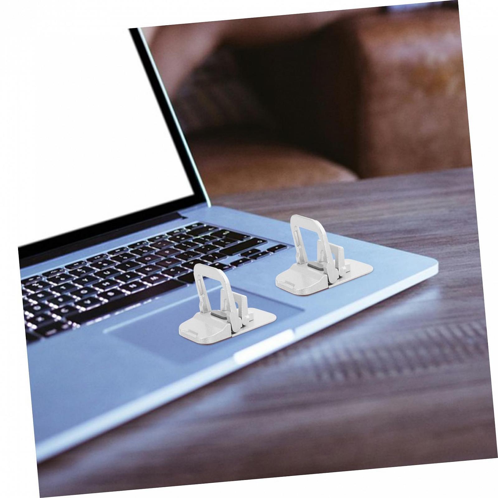 Подставка для ноутбука складная 2 шт алюминиевый сплав, регулируемая высота, эргономичная, противоскользящие ножки, фото №8