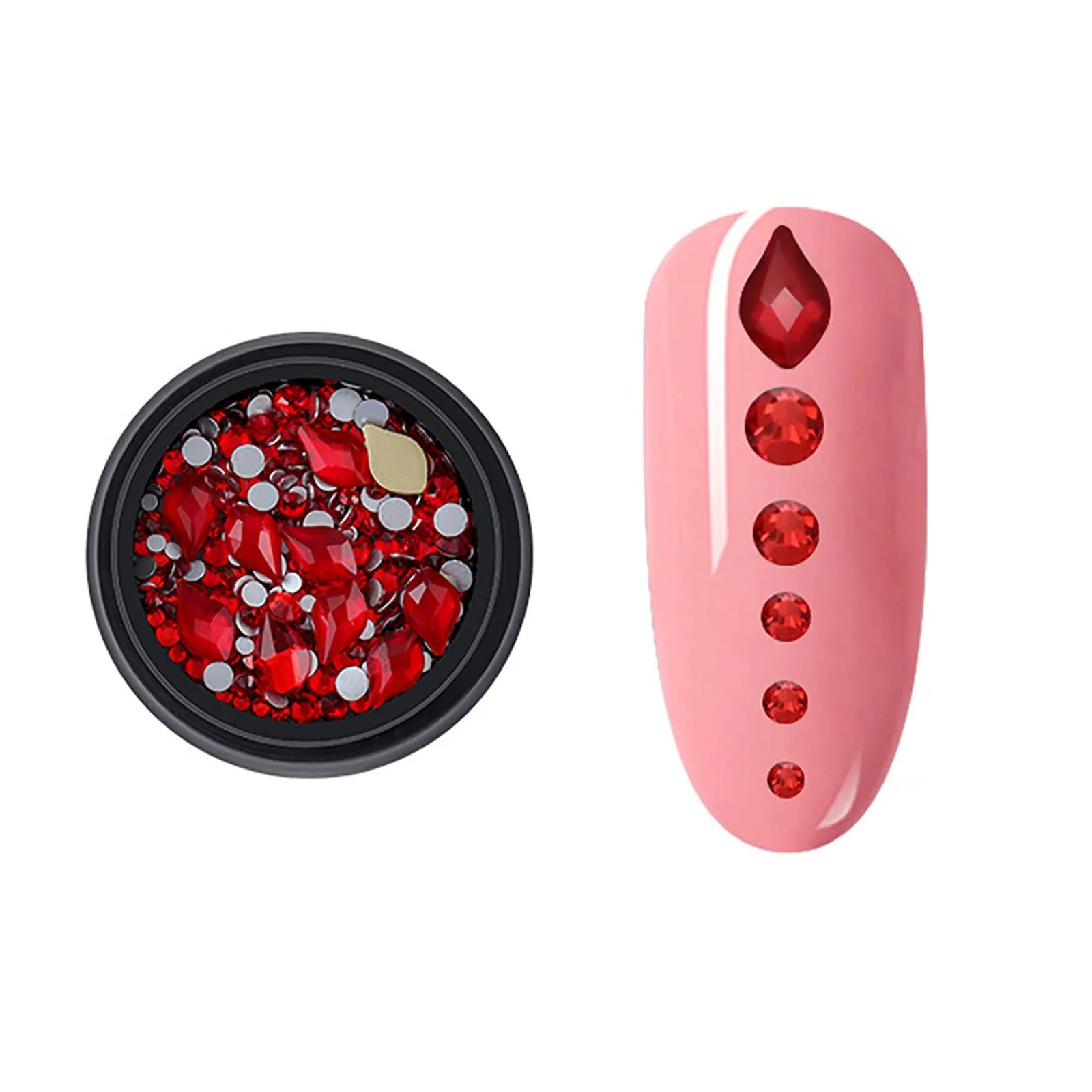 Стрази для нігтів Водяна крапля Червоний, фото №1