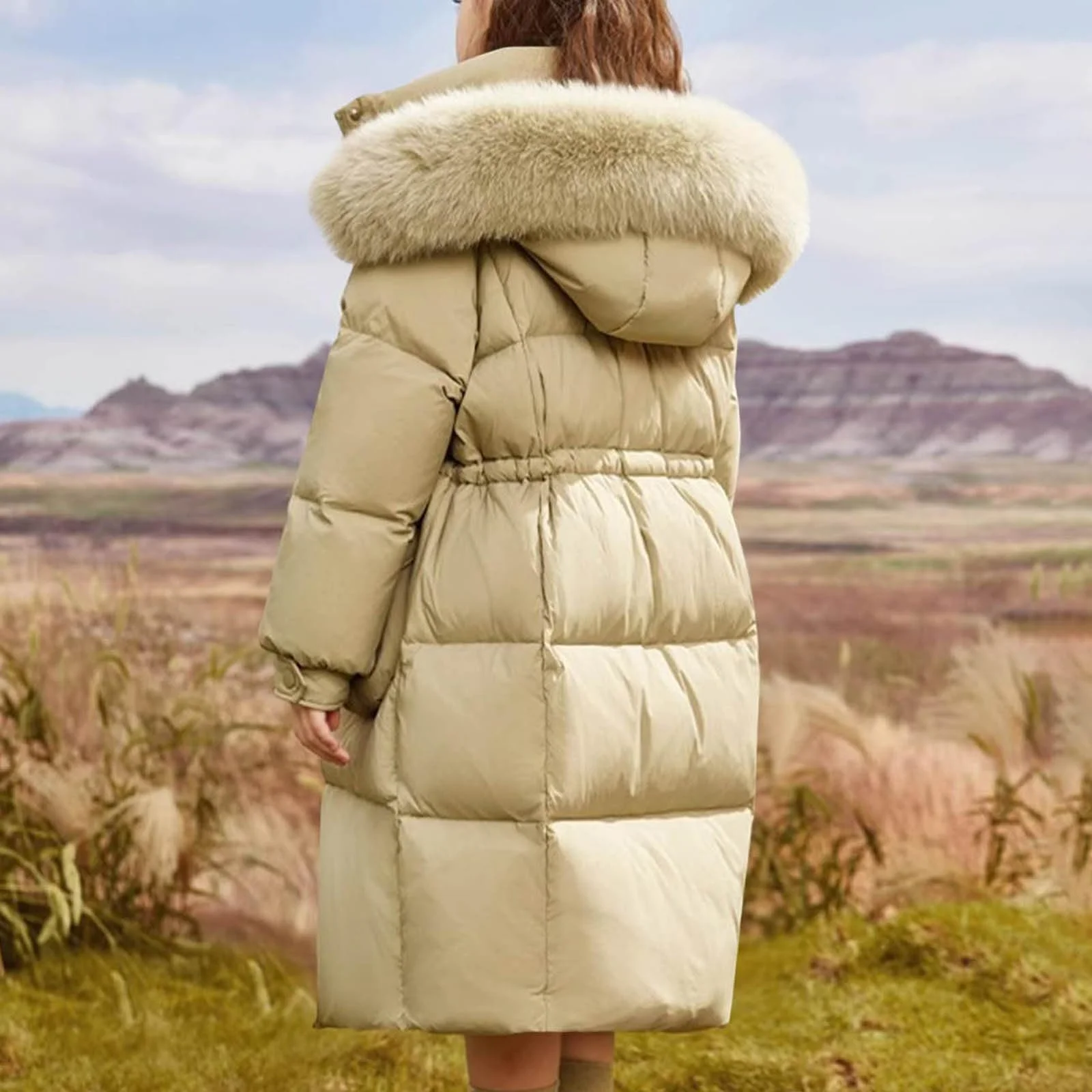 Зимнее пальто Детская зимняя куртка из хлопка Куртка средней длины с меховым капюшоном Стеганая куртка Детская куртка-пуховик унисекс Ветрозащитная парка на молнии Лыжная куртка Зимнее пальто Теплая куртка для активного отдыха, фото №5
