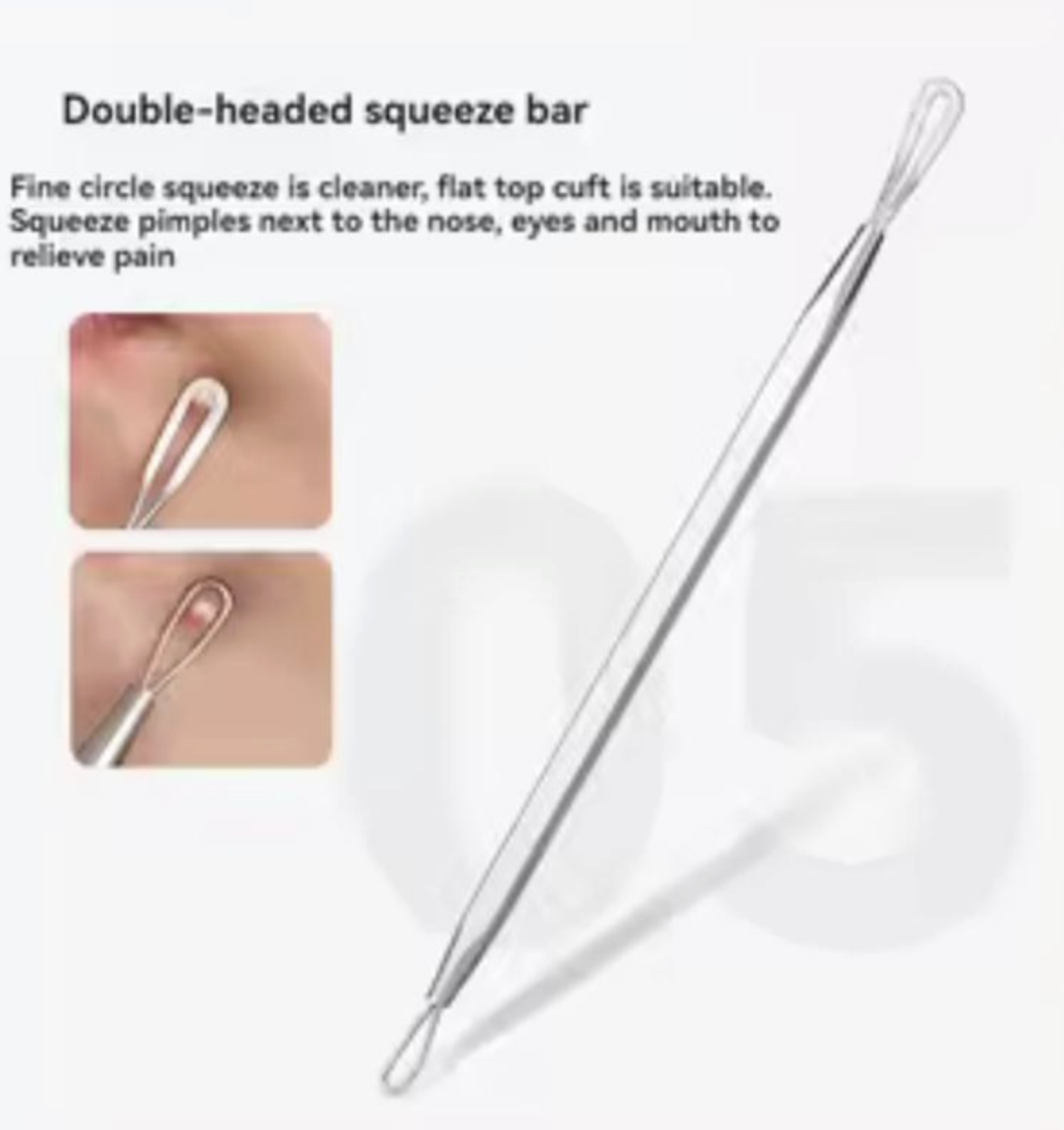 Набір інструментів для очищення обличчя та тіла, видалення прищів, вугрів і акне, 8 штук Сріблястий, фото №6