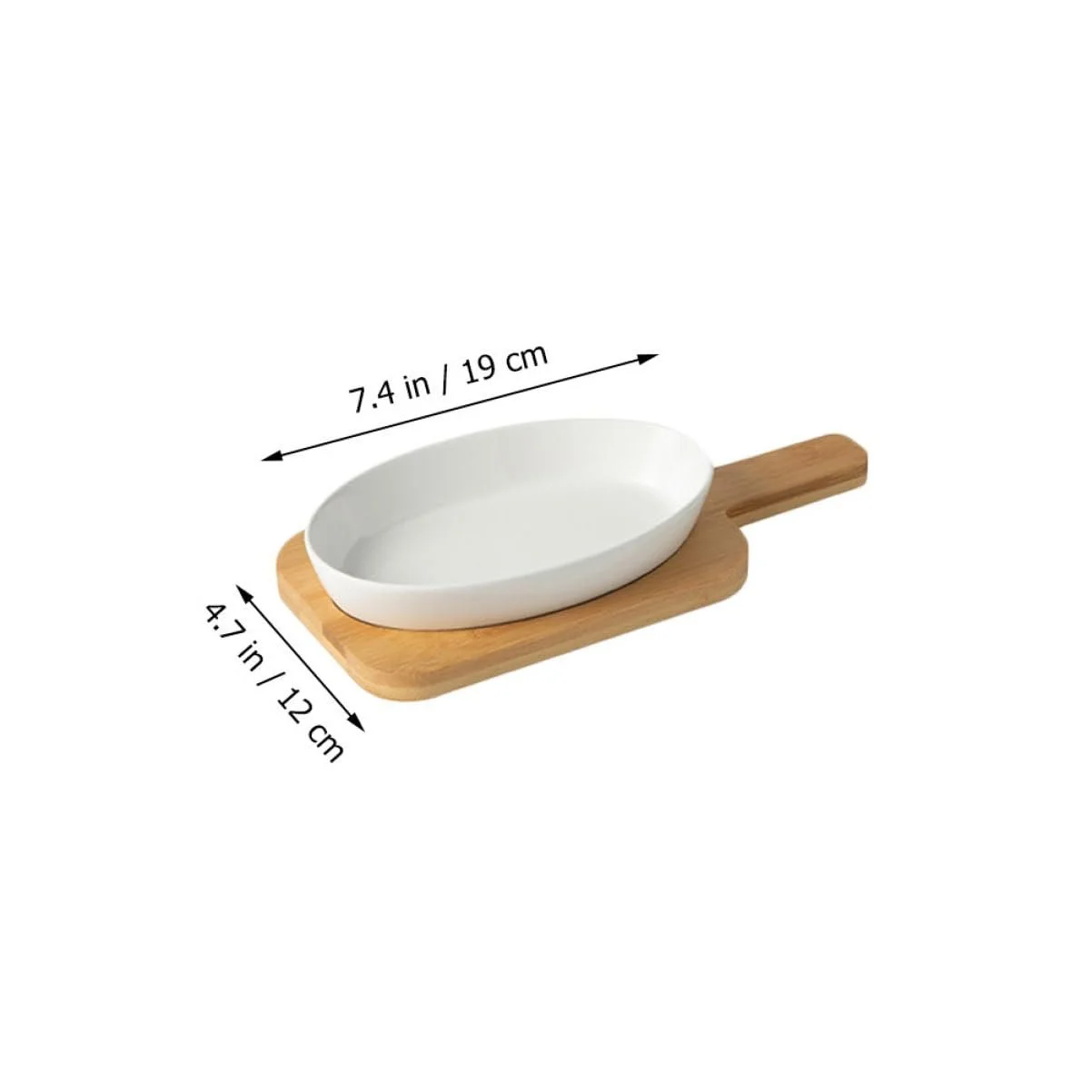 Форма для запекания INOOMP Oval керамическая с деревянной подставкой антипригарная, фото №9