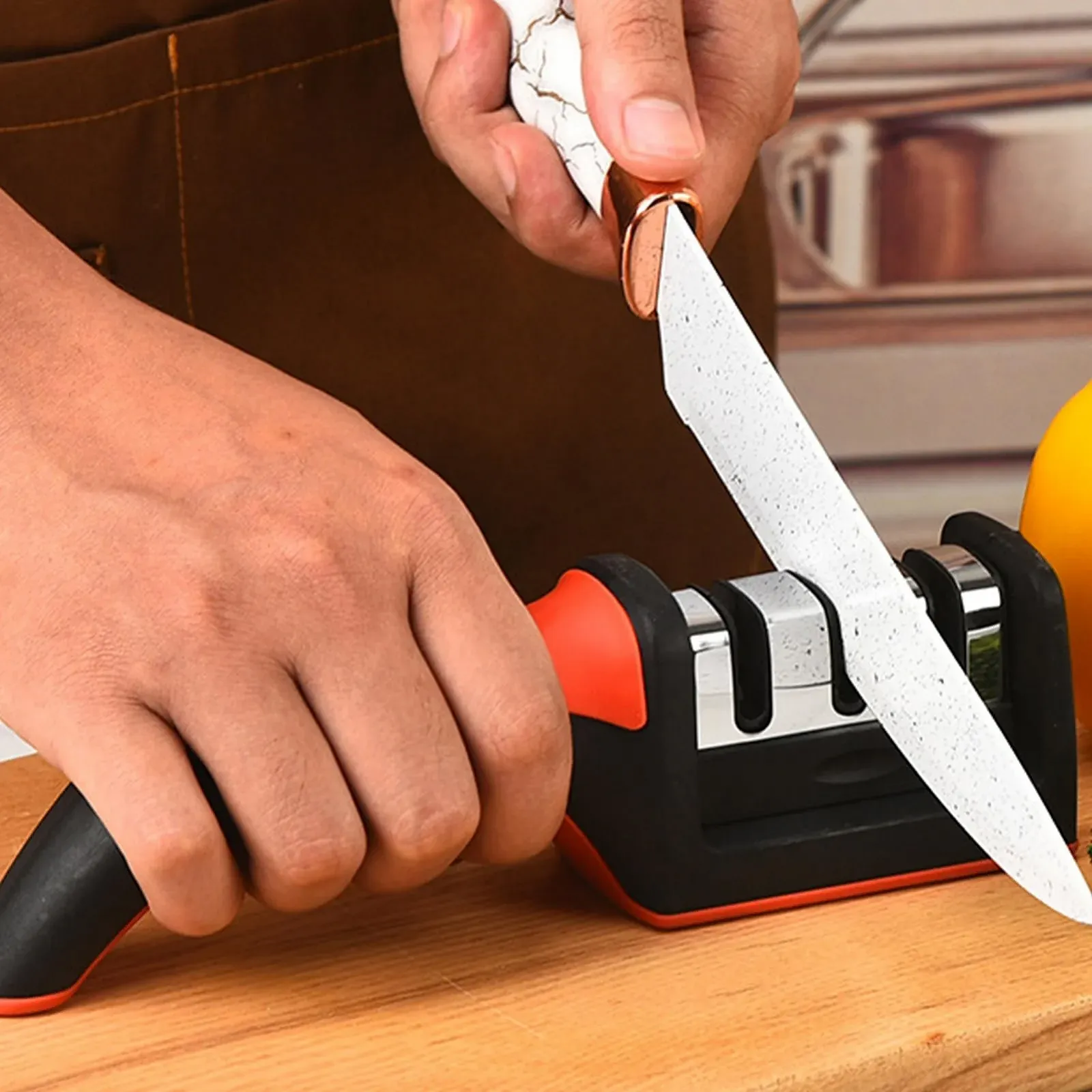 Точилка для ножів Helicopter професійна 4-ступінчаста багатофункціональна, фото №9