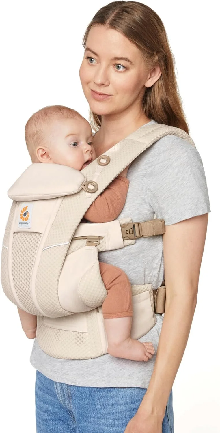 Переноска Ergobaby Omni Breeze от рождения до 20,4 кг 4 положения сетка SoftFle Бежевый, фото №6 Переноска Ergobaby Omni Breeze от рождения до 20,4 кг 4 положения сетка SoftFle Бежевый, фото №6