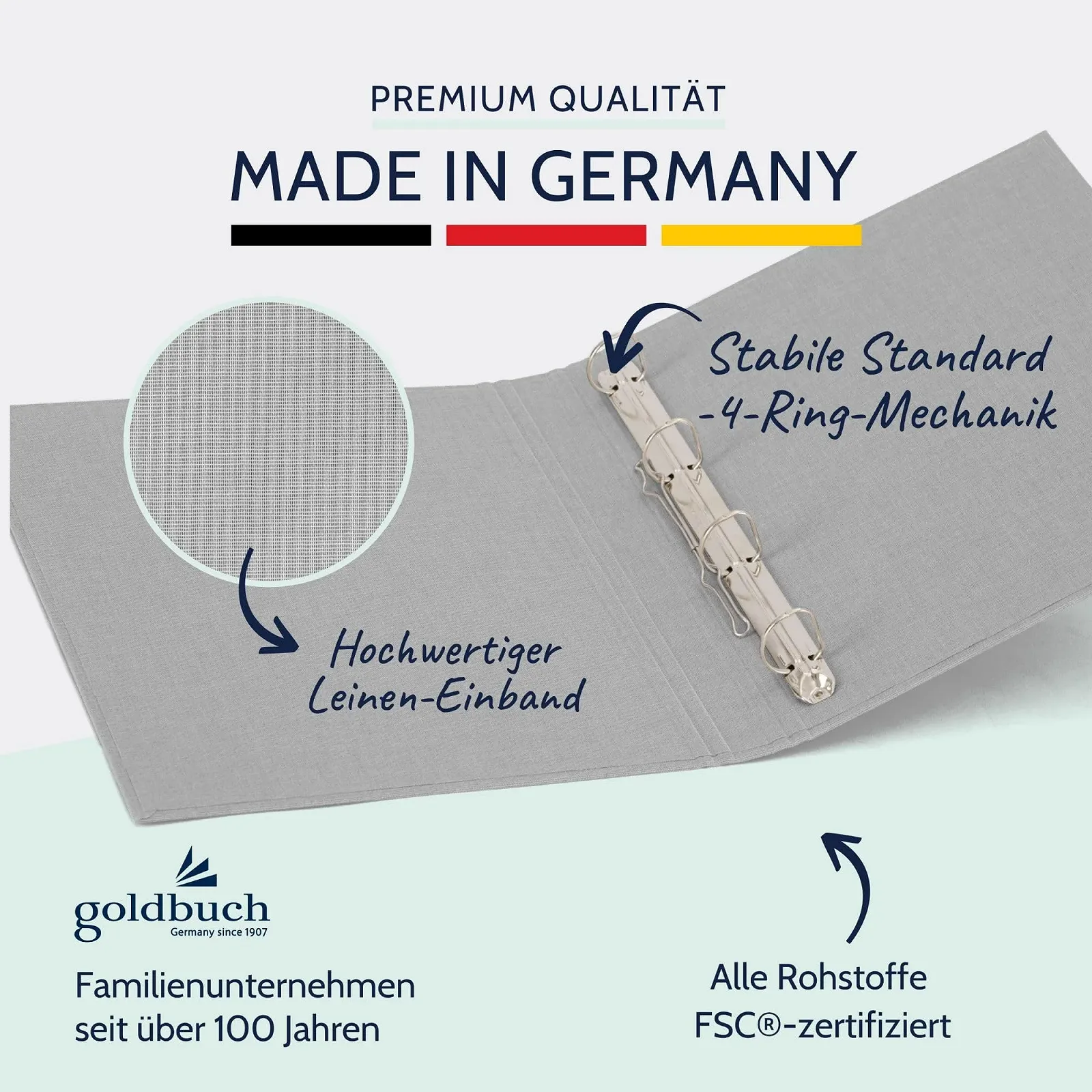 Фотоальбом на кольцах Goldbuch Bella Vista 26 x 32 см Светло-серый, фото №3 Фотоальбом на кольцах Goldbuch Bella Vista 26 x 32 см Светло-серый, фото №3