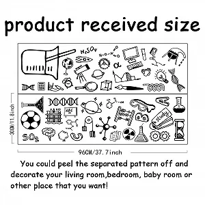 Наклейка на стіну SUPERDANT Science Sign Biology Chemistry Math Geography вінілова самоклеюча чорна synthetic.ua - Фото 1