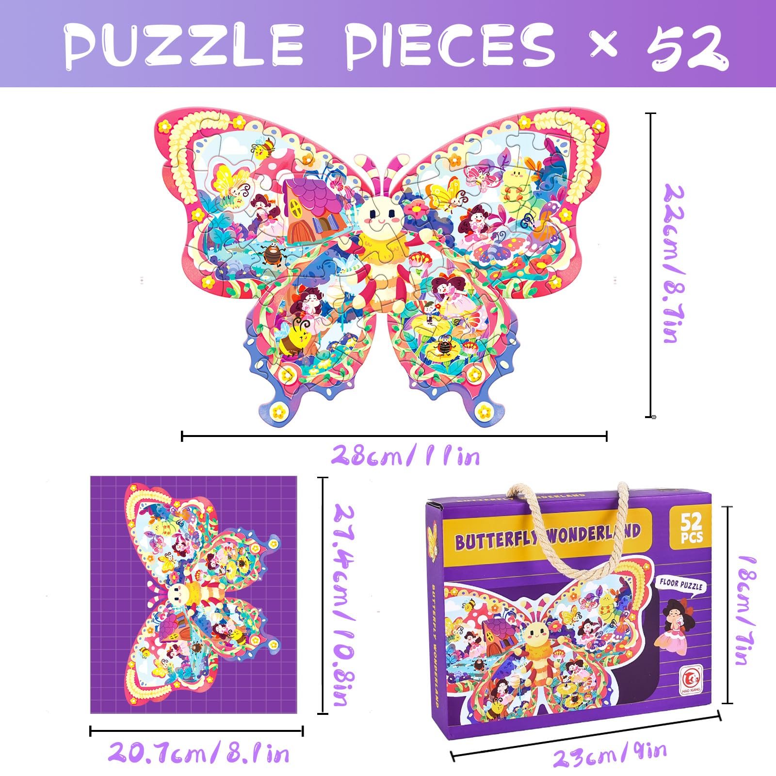 Пазл FORMIZON Butterfly 52 элемента 3-12 лет, фото №2