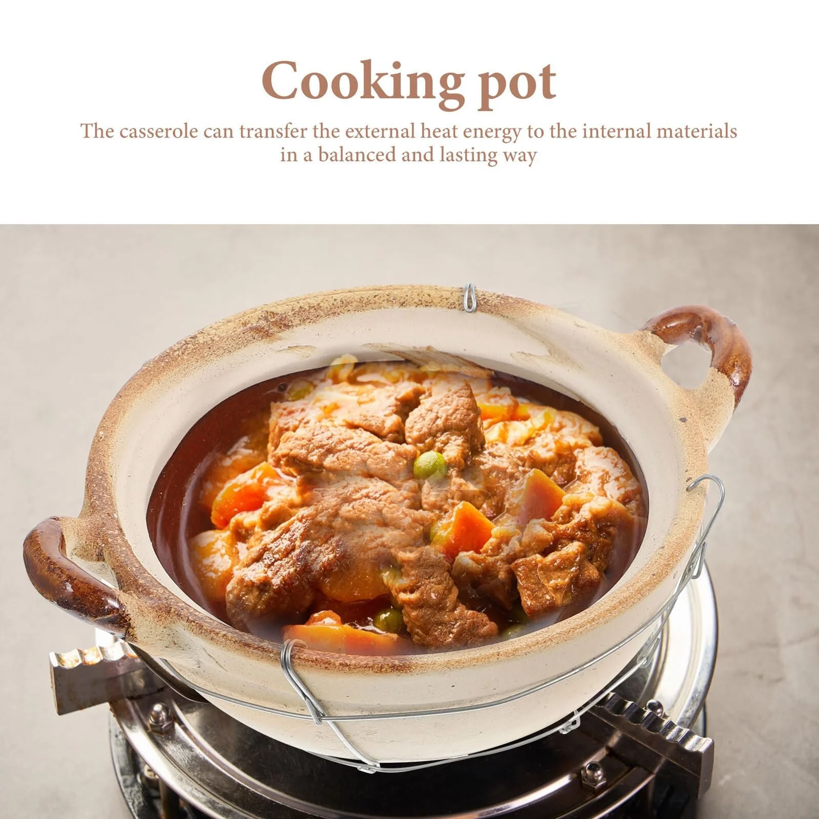 Кастрюля для тушения цельнолитая термостойкая с пароотводом антипригарная, фото №6