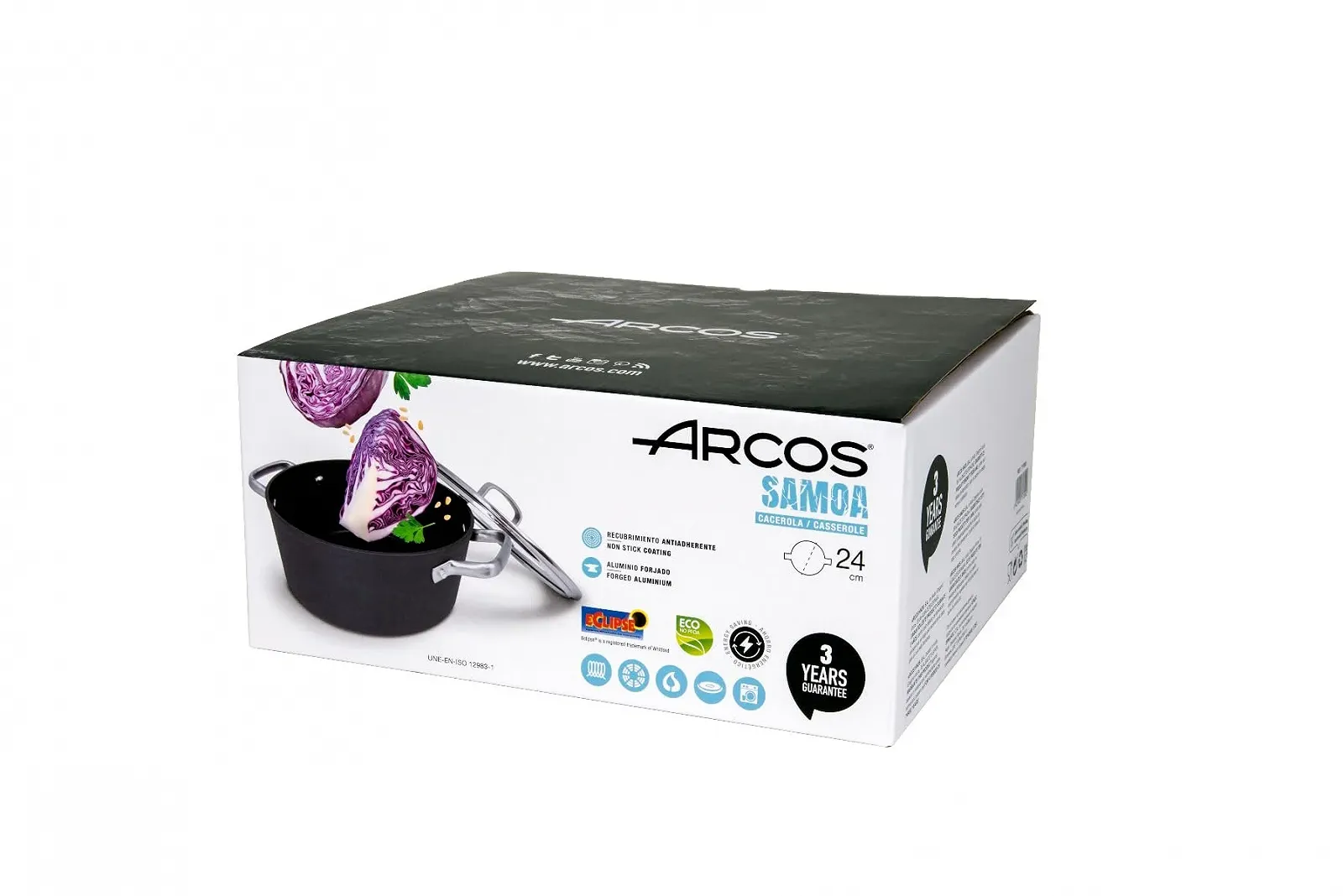 Каструля Arcos Samoa 24 см 4.3 л кований алюміній чорна, фото №5 Каструля Arcos Samoa 24 см 4.3 л кований алюміній чорна, фото №5