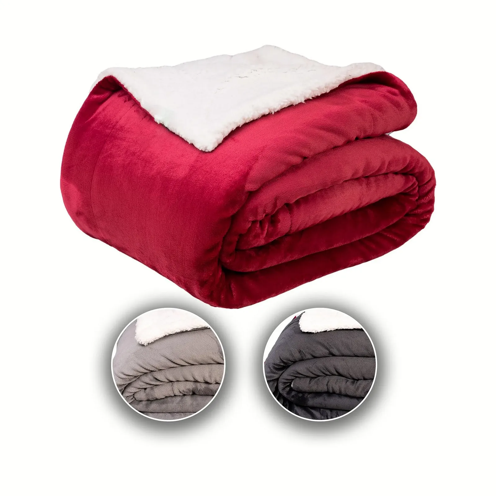 Покривало Komfortec Плюшева 150 x 200 см Бургунді, фото №1 Покривало Komfortec Плюшева 150 x 200 см Бургунді, фото №1
