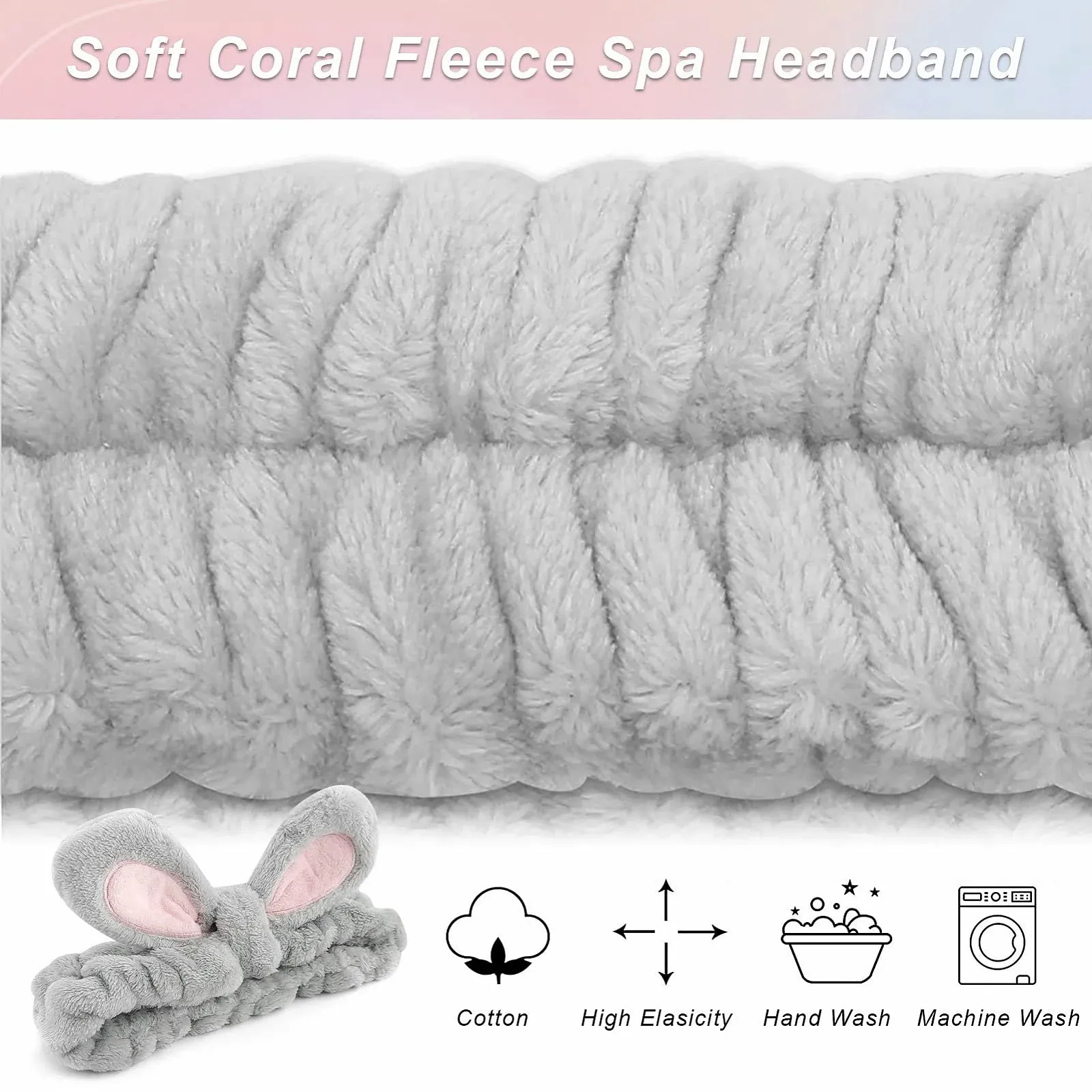 Набір з 3 пов'язок для волосся Кораловий фліс, фото №4 Набір з 3 пов'язок для волосся Кораловий фліс, фото №4