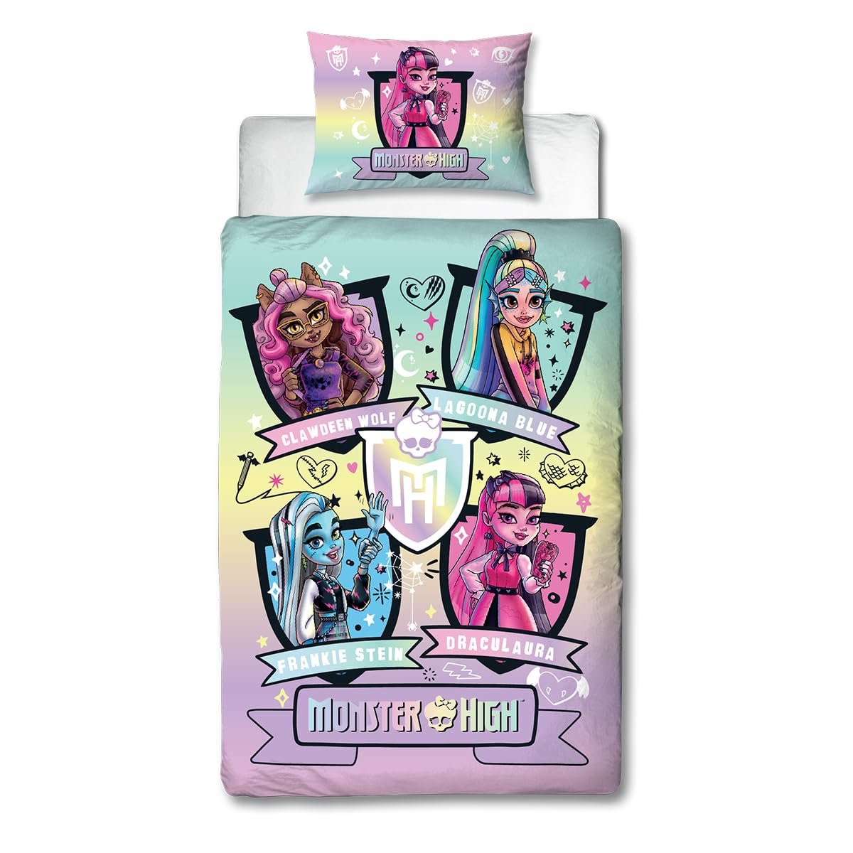 Комплект постільної білизни (підковдра та наволочка) Character World Monster High, одинарний, двосторонній, полікотон, фото №2