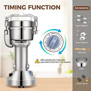 Універсальний електричний млин VEVOR XZ-2A / 1050W / 150 г / Нержавіюча сталь / Для сухих інгредієнтів / Срібний ціна на synthetic.ua - Фото 1 Універсальний електричний млин VEVOR XZ-2A / 1050W / 150 г / Нержавіюча сталь / Для сухих інгредієнтів / Срібний synthetic.ua - Фото 1