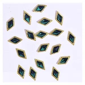 Шармы для ногтей Aqxyedc, 3D, сплав, украшения для ногтей с квадратными бриллиантами, золотой металлический декор для ногтей 394-401 Wanglan Цвет: Арбузно-красный - Фото 1